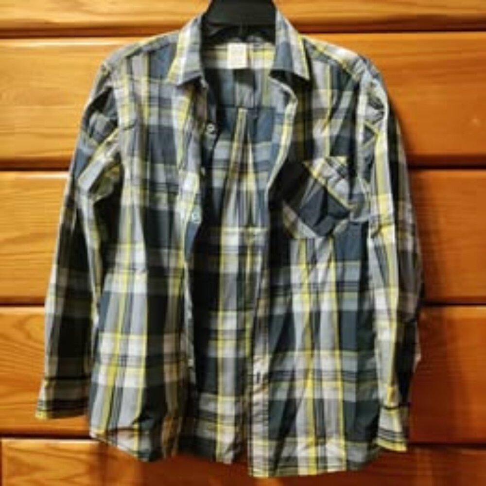 Faded Glory Size 14-16 Boy Long Sleeve Button Down Long Sleeve Casual